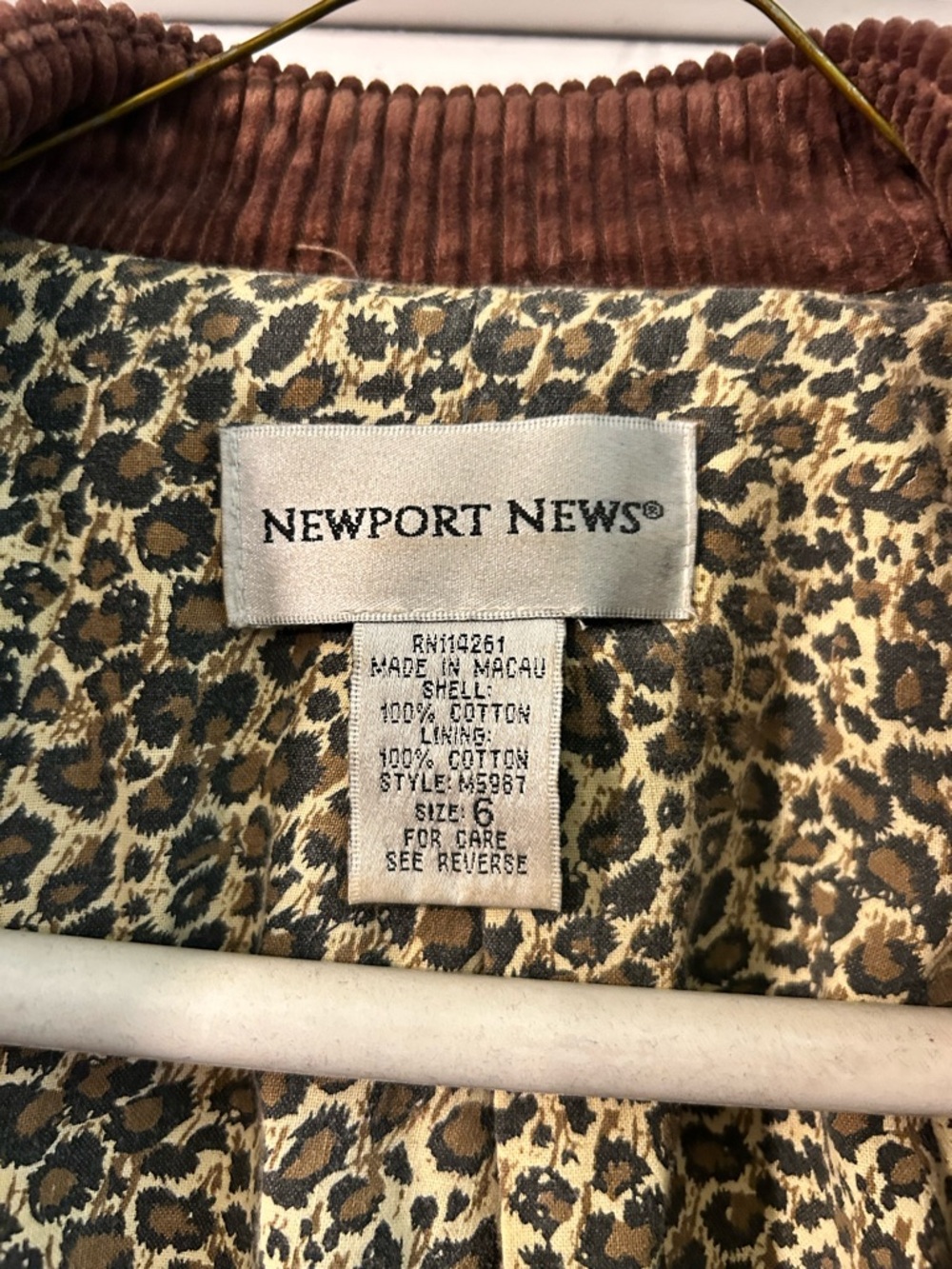 Newport News Brown Corduroy Double-Breasted Trench Coat - Picture 4 of 4